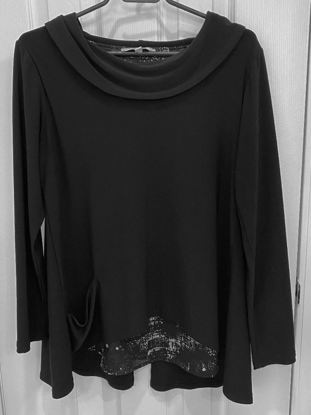 Sympli Black Cowell Neck Top